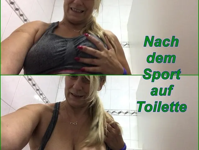 Nach dem Sport auf Toilette