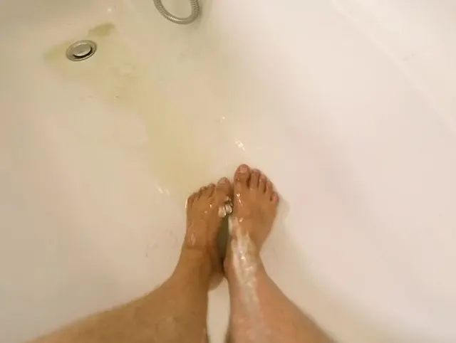 Pissing on My Feet and Jerking Hands Free