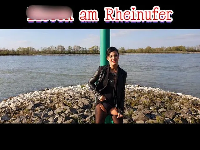 Pissen am Rheinufer