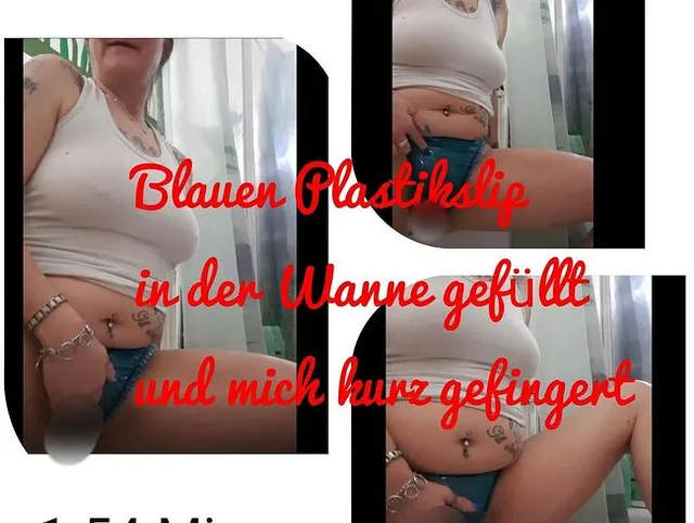 Blauen Plastikslip in ...