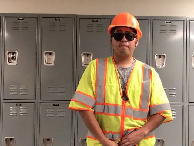 Construction Worker Jacking Off At Work Station Site
