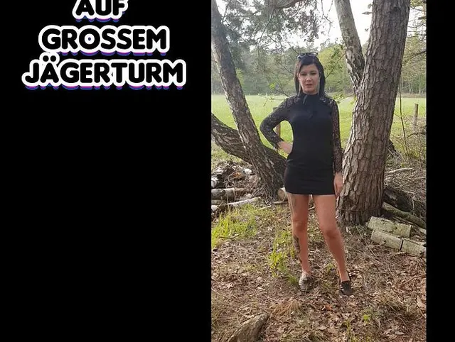 Pissen auf grossem Jägerturm