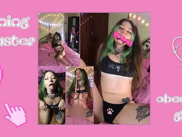 Süßes und heißes Alt-Girl zeigt Ihnen, was für ein gehorsames Mädchen sie ist.