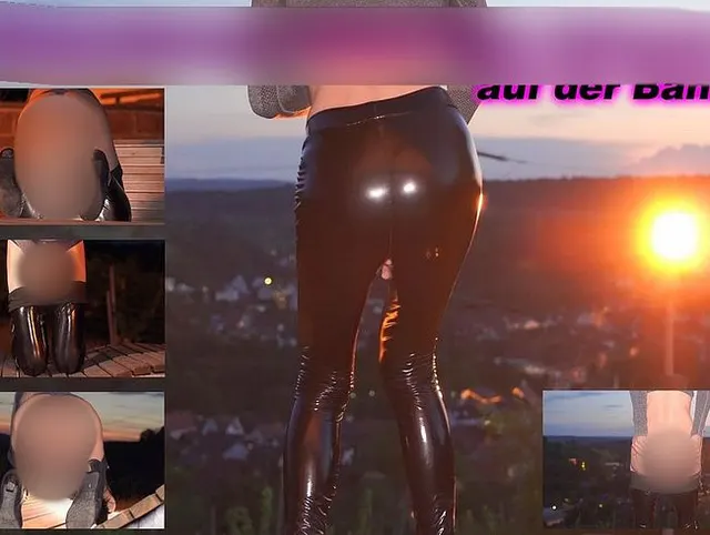 Sissyschlampe wichst ihren Schwanz auf der Bank