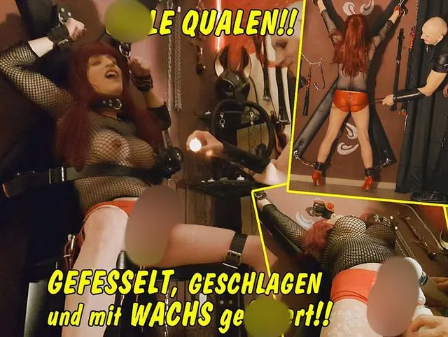 Geile Qualen! Gefesselt, geschlagen und mit Wachs gefoltert!!