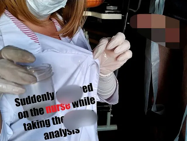 Plötzlich wichse die Krankenschwester während der Spermaanalyse