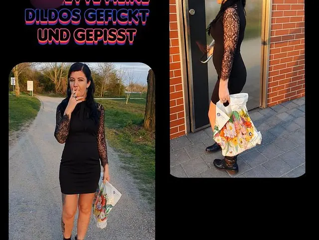 Auf öffentlicher Toilette meine Dildos gefickt und gepisst.