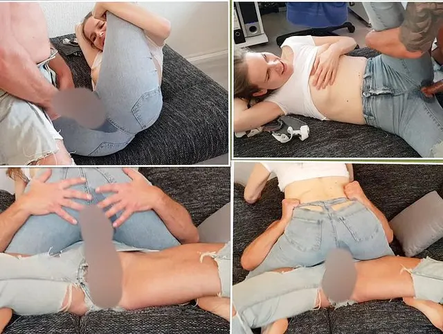 Geiler High waist Jeans Ritt von Felice Teil 3 auf meinem Fickriemen