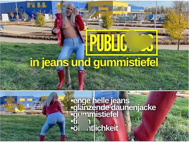 Public Piss| Natursekt Flut in Jeans und Gummistiefel