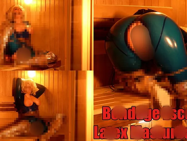 Bondage Escape: Latex Rubber horny MILF in gag