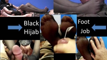 Black Hijab Footjob