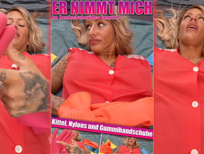 Er fickte mich im pinken Dederonkittel als ich grade mein Kittel Latex Gummihandschuhe Review drehte
