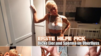 Erste Hilfe Fick! Dicke Eier und Sperma im Überfluss