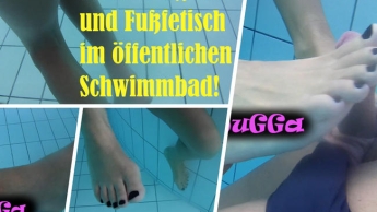 Geiler Footjob und Fußfetisch im öffentlichen Schwimmbad