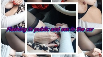 In der Öffentlichkeit blinken und Sex im Auto