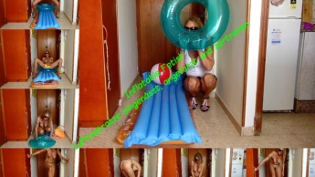 Inflatable Fetish: Luftmatratze eingenässt, angefurzt, und zertreten