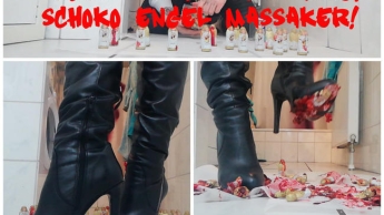 Leder Stiefel Crushing! Schoko Engel Massaker!