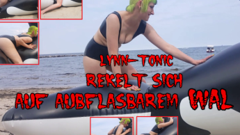 Lynn-Tonic rekelt sich auf aufbasbarem Wal