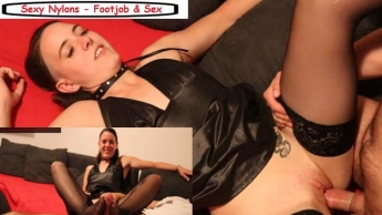 Mina – Sexy Nylons Footjob & Sex