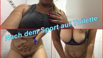 Nach dem Sport auf Toilette