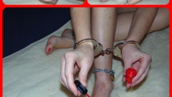 Nail painting in handcuffs