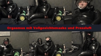 Orgasmus mit Vollgesichtsmaske und Pressluft