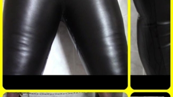 Peeing in tight leather leggings II.