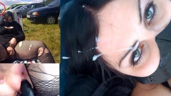 Public Dildofick am Campingplatz + geile Gesichtsbesamung