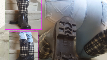 Qietschende Gummistiefel und geiler Jeansarsch