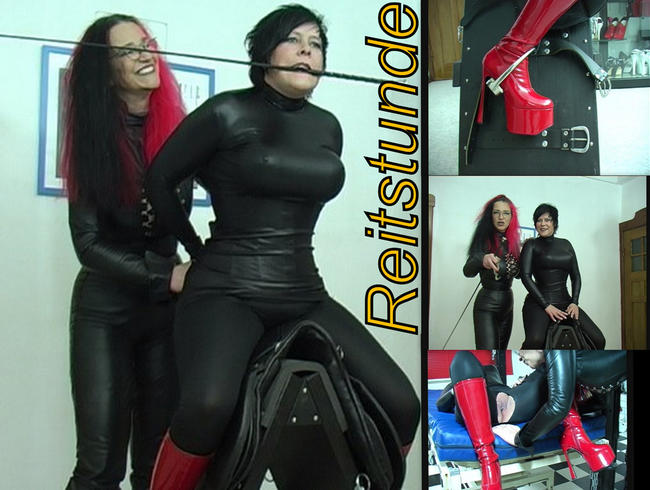 Reitstunde in Leder + Lycra- Fotze glüht