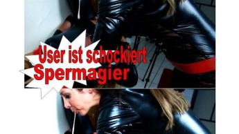 Spermagier – User unter Schock, Dominante Latexfotze geht ran
