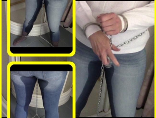 Thick socks, white turtleneck, tight jeans and…. pissing!