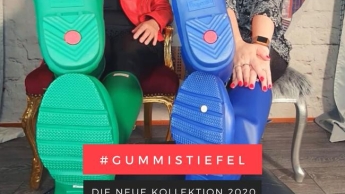 Unsere Gummistiefel grün und blau