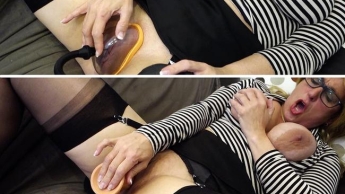 Vakumpumpe, 2x Dildo und 2x Orgasmus