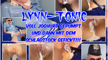 Voll Joghurt gepumpt und dann mit dem Schlagstock gefickt!