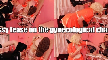 Pussy Tease on the gynecological chair