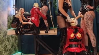 Rubberbitch Dana lutscht unsere Gummischwänze