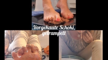 Vorgekaute Schoki, getrampelt