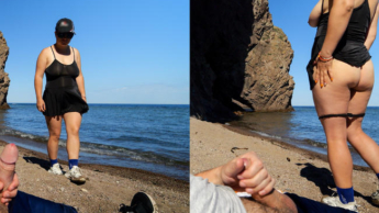 338. Am Strand masturbiere ich und komme auf einen Passanten.