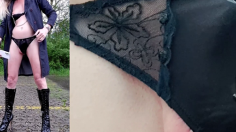 Schlampenfieber TS Cheryl pisst in ihren heissen Dessous und ihren Stiefeln