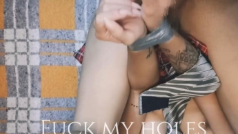 Tape-Bondage: Enge Ärsche und Fotze ficken