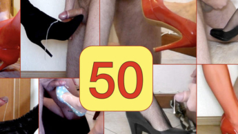 Das Beste aus High-Heels-Cumshots (Zusammenstellung von 50 Cumshots)