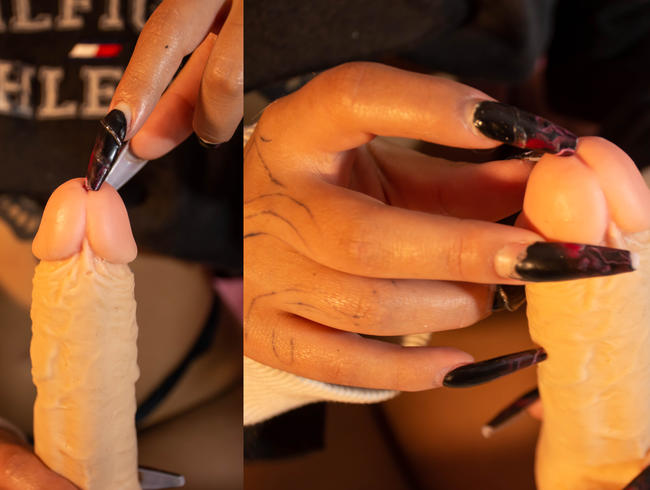 my long and extravagant nails know how to give a lot of pleasure