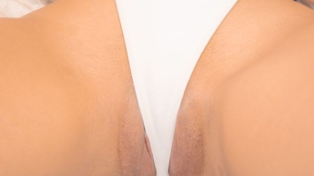 open camel toe and white lingerie