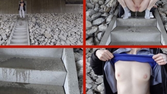 Natursekt im Freien – unter der Autobahnbrücke blank gezogen.