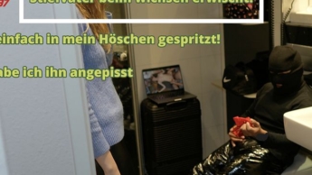 Stiefvater beim Wichsen in meinen Slip erwischt und angepisst! Das darf meine Mutter nie erfahren!
