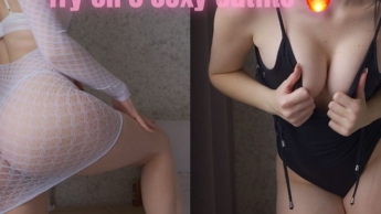 Ehebrecherin probiert 3 sexy Outfits an! Umkleidekabine! Neckerei