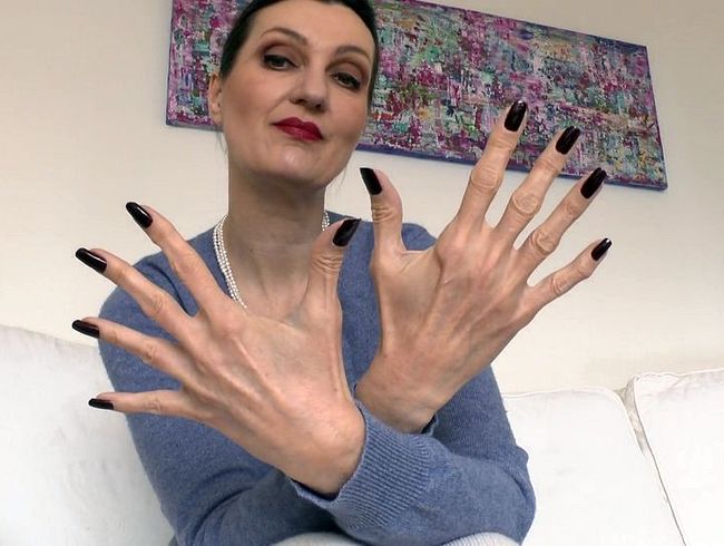 Elegante, dunkle Fingernägel, Hand fetish, Joi Lady Victoria