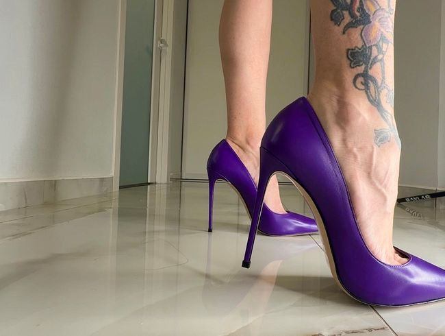 Neue lila klassische Stiletto High Heels, 12 cm Absatz bei mir