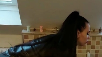 Miss Alessa Milano Feeding from Toilet Part 2